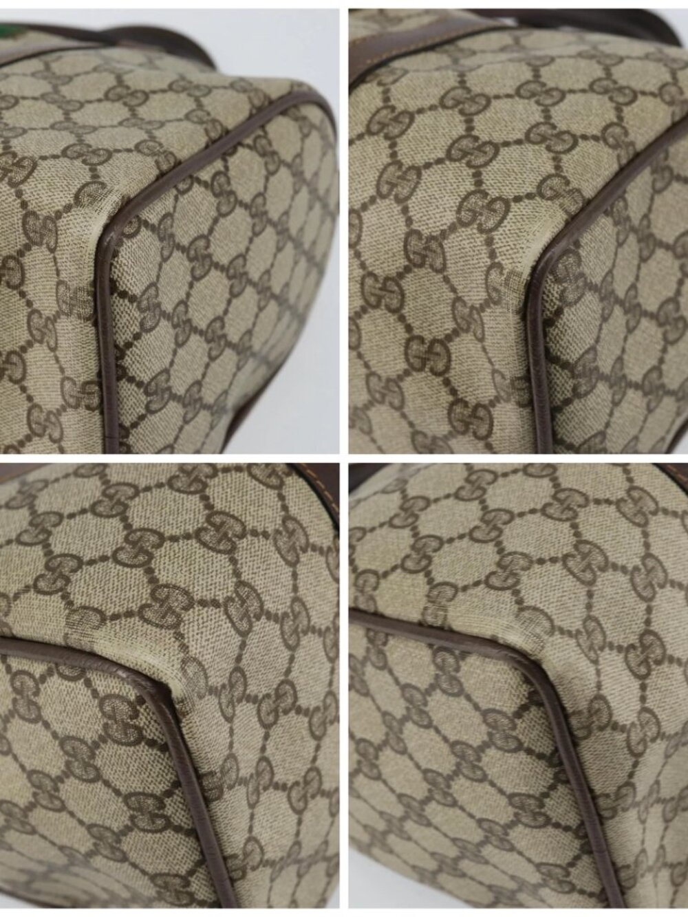 GUCCI GG Supreme Web Sherry Line Hand Bag PVC Beige Gold 24 012 3842 Auth 161028 - Picture 14 of 16